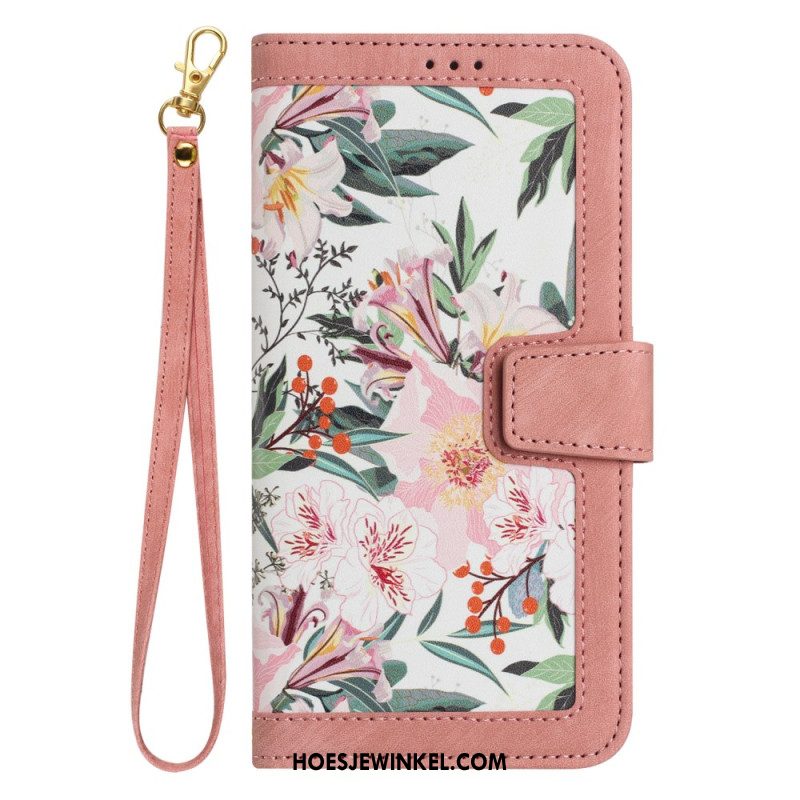 Folio-hoesje Xiaomi 17 Telefoonhoesje Kaarthouder En Bloemenpatroon