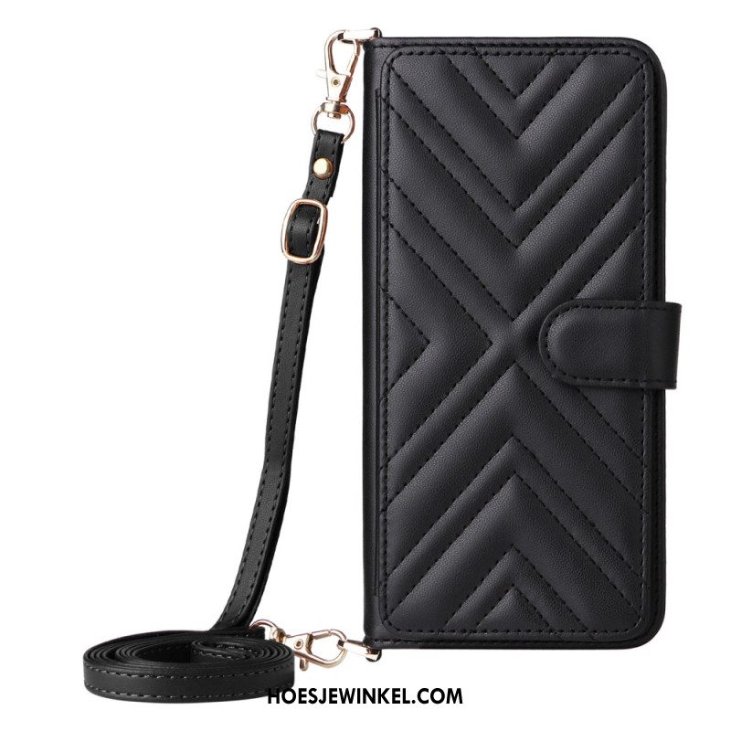 Folio-hoesje Xiaomi Redmi Note 14 4g Premium Portemonnee Met Riempje En Schouderriem