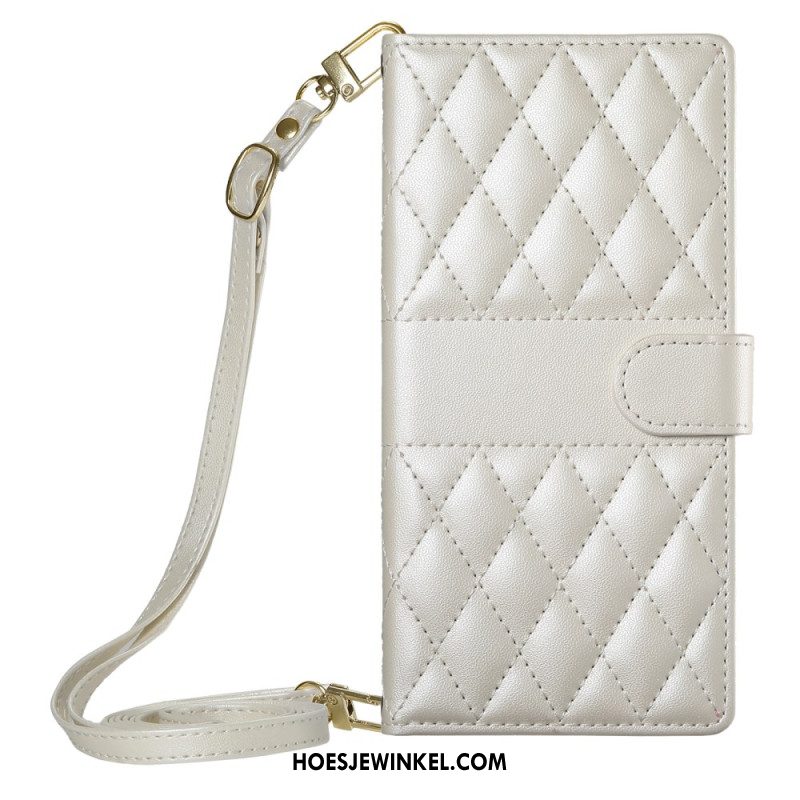 Folio-hoesje Xiaomi Redmi Note 14 4g Telefoonhoesje Gewatteerd Met Bandje En Schouderband