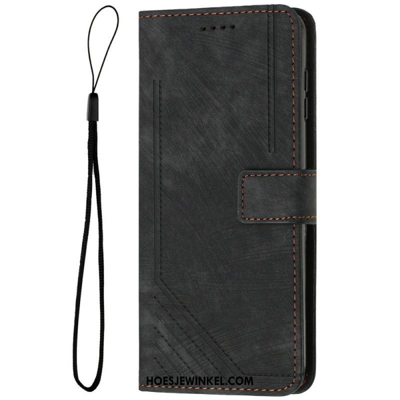 Folio-hoesje Xiaomi Redmi Note 14 4g Telefoonhoesje Retro Lijnen Design