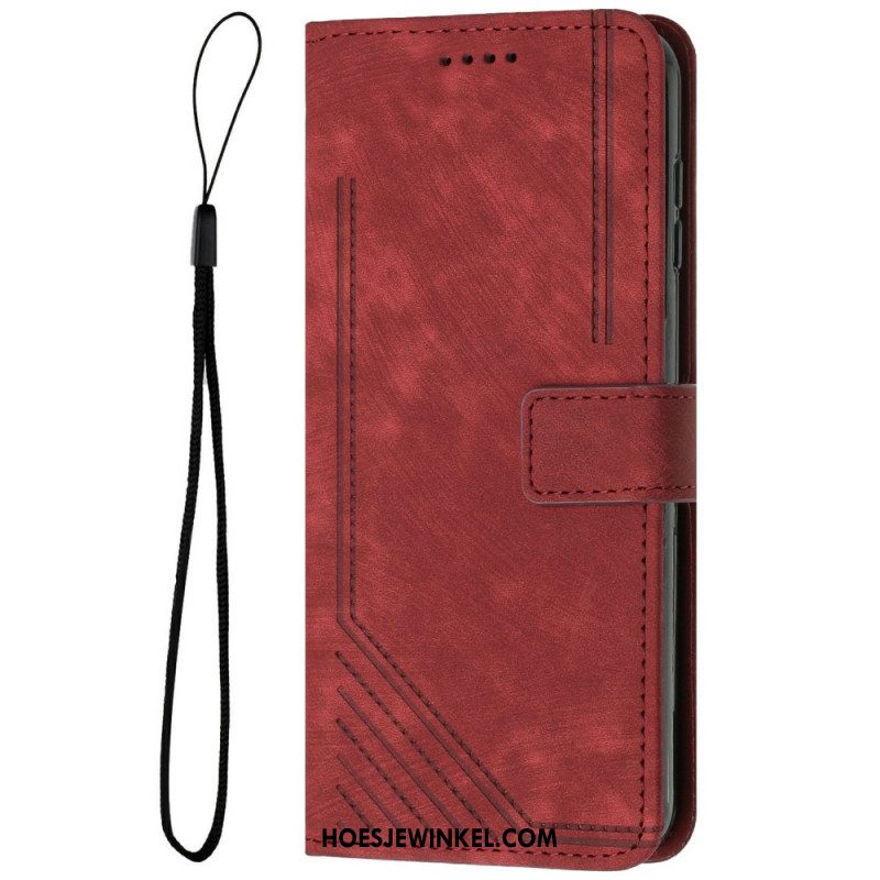 Folio-hoesje Xiaomi Redmi Note 14 4g Telefoonhoesje Retro Lijnen Design