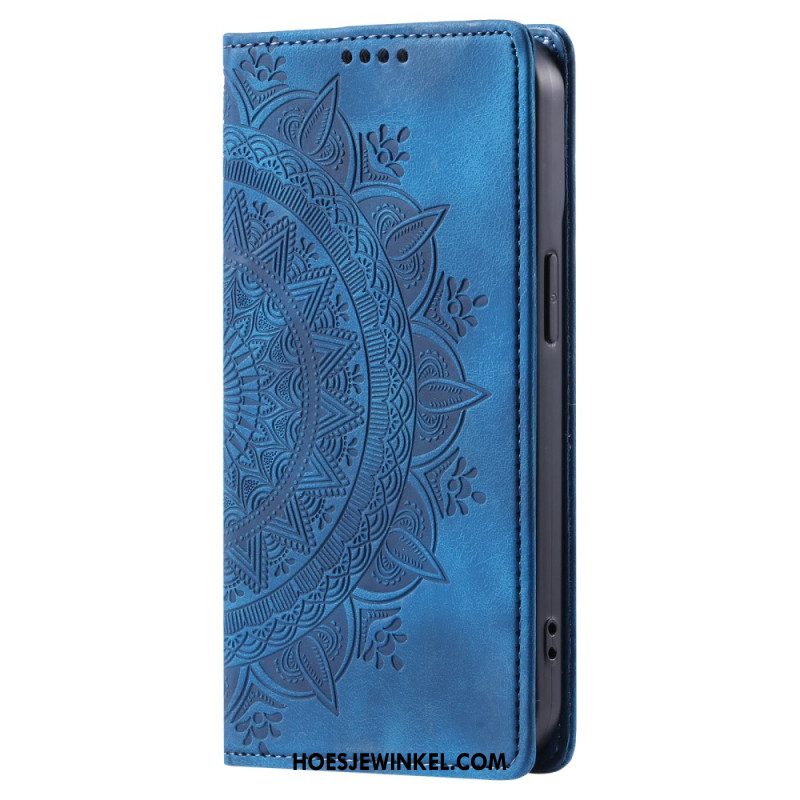 Folio-hoesje Xiaomi Redmi Note 14 5g Mandala Suède-effect Bescherming Hoesje
