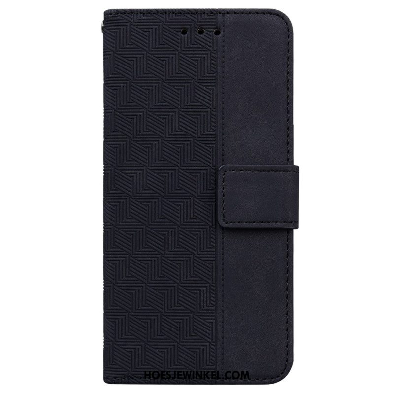 Folio-hoesje Xiaomi Redmi Note 14 5g Telefoonhoesje Geweven Patroon Met Riempje