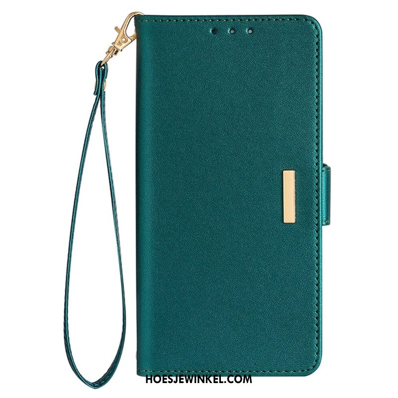 Folio-hoesje Xiaomi Redmi Note 14 5g Telefoonhoesje Gouden Sluiting Met Rfid-blokkeringstechnologie