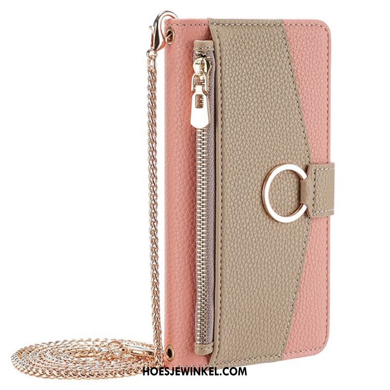 Folio-hoesje Xiaomi Redmi Note 14 Pro 4g Spiegelportemonnee Met Ketting