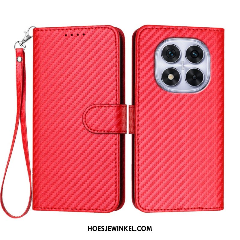 Folio-hoesje Xiaomi Redmi Note 14 Pro 4g Telefoonhoesje Carbonvezeltextuur Met Bandje