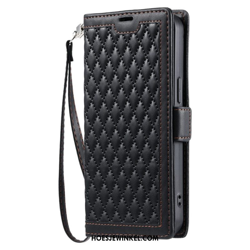 Folio-hoesje Xiaomi Redmi Note 14 Pro 4g Telefoonhoesje Gewatteerd Met Bandje