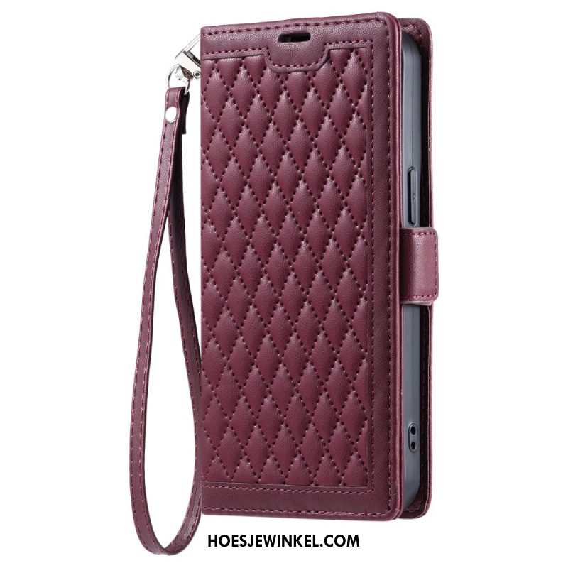 Folio-hoesje Xiaomi Redmi Note 14 Pro 4g Telefoonhoesje Gewatteerd Met Bandje