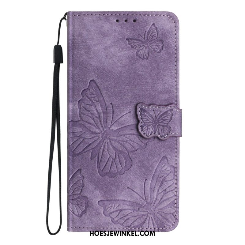 Folio-hoesje Xiaomi Redmi Note 14 Pro 4g Telefoonhoesje Suède-effect Vlinders