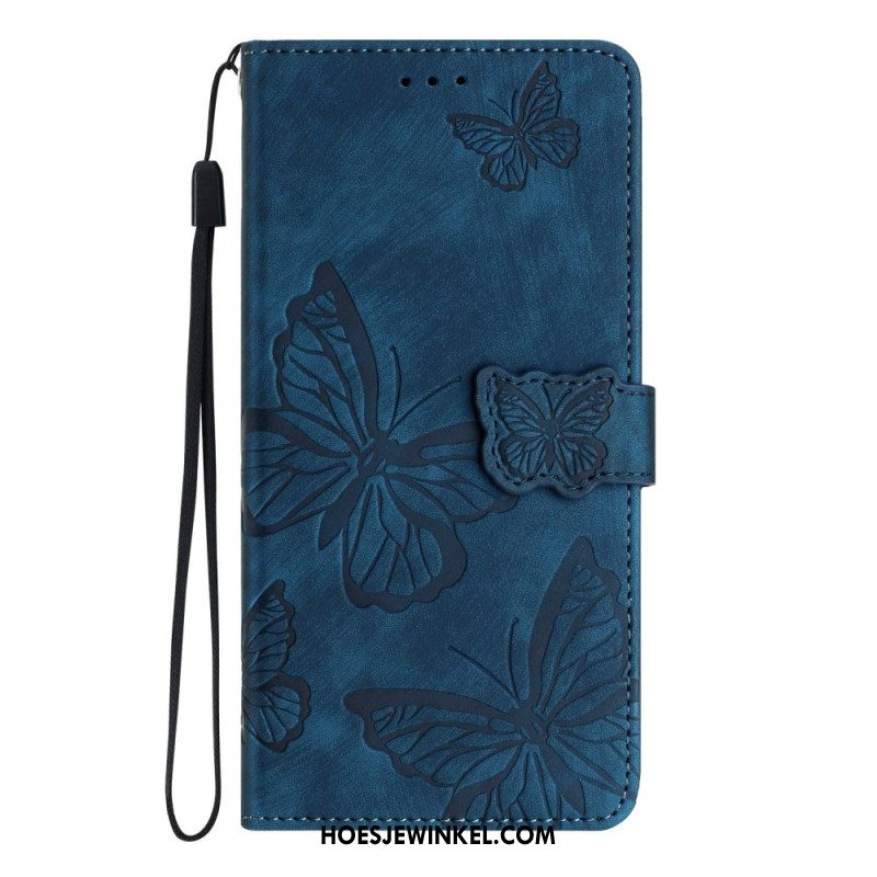 Folio-hoesje Xiaomi Redmi Note 14 Pro 4g Telefoonhoesje Suède-effect Vlinders