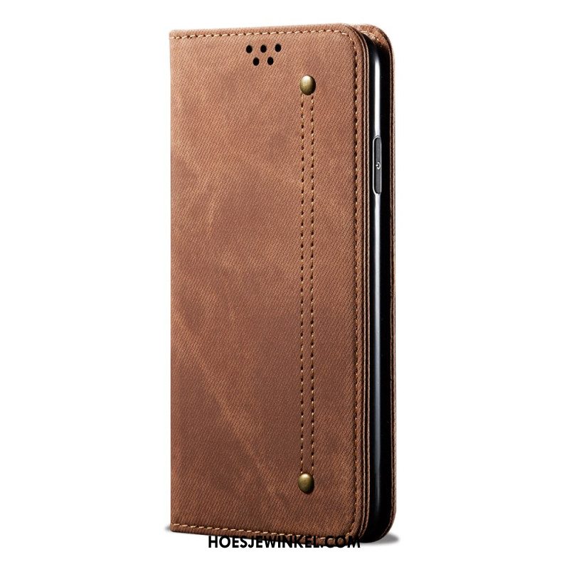 Folio-hoesje Xiaomi Redmi Note 14 Pro 5g Denimstof Bescherming Hoesje