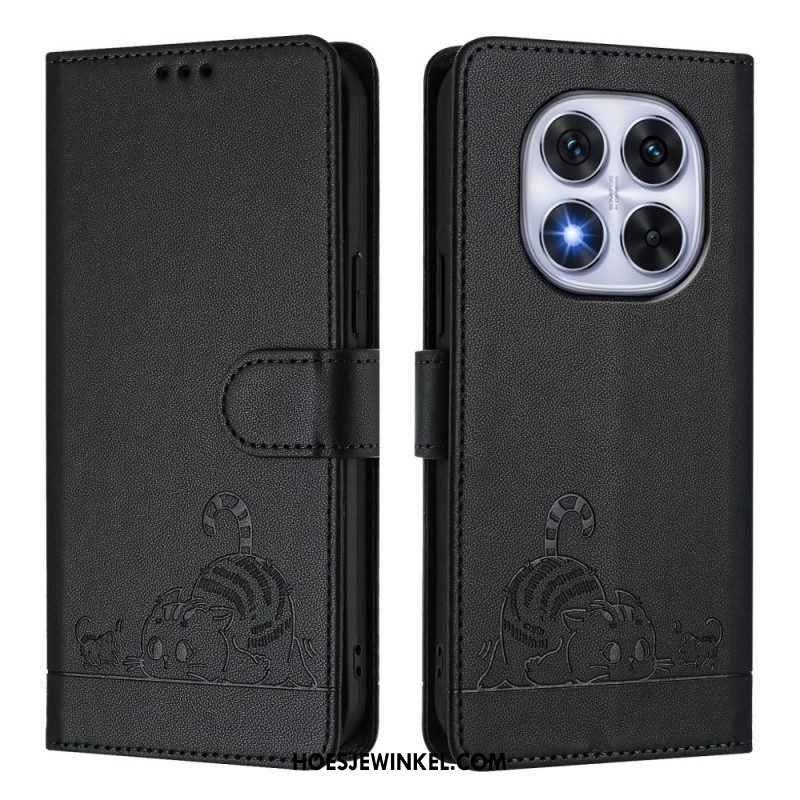 Folio-hoesje Xiaomi Redmi Note 14 Pro 5g Telefoonhoesje Rfid-bescherming Kattenscène