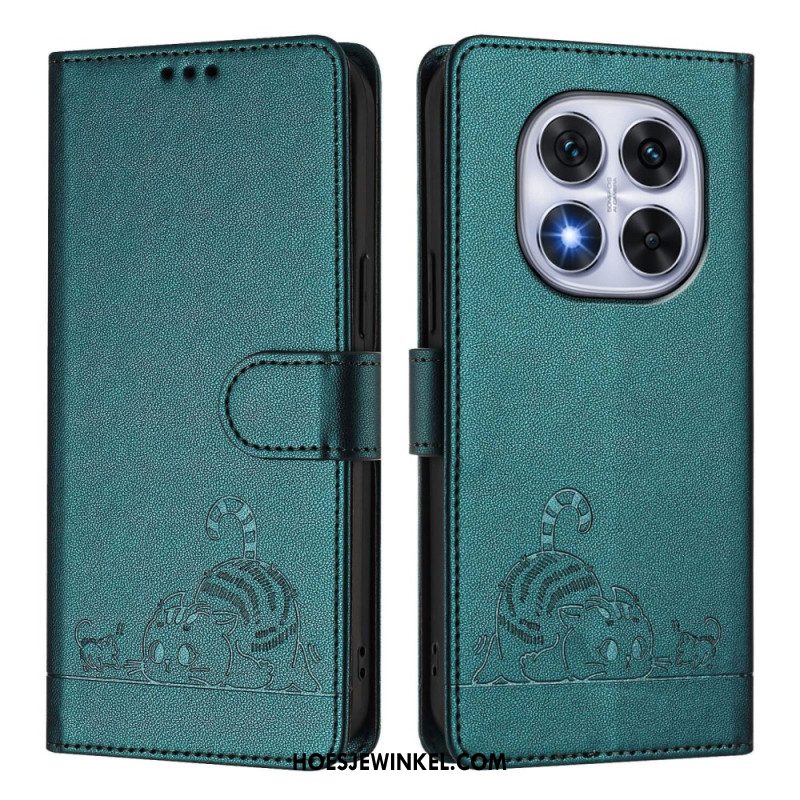 Folio-hoesje Xiaomi Redmi Note 14 Pro 5g Telefoonhoesje Rfid-bescherming Kattenscène