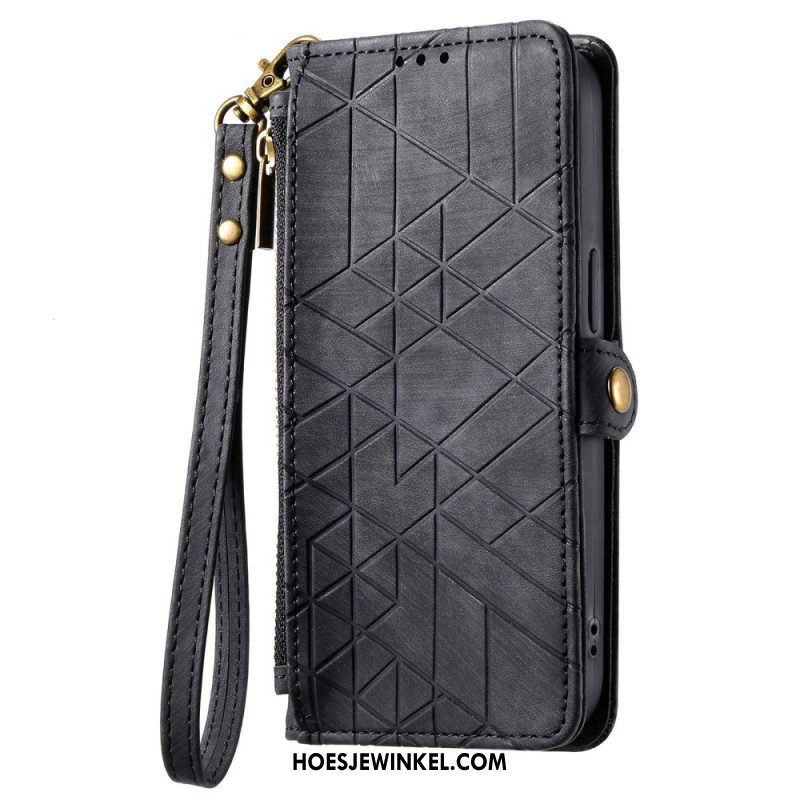 Folio-hoesje Xiaomi Redmi Note 14 Pro Plus 5g Portemonnee Met Geometrische Lijnen