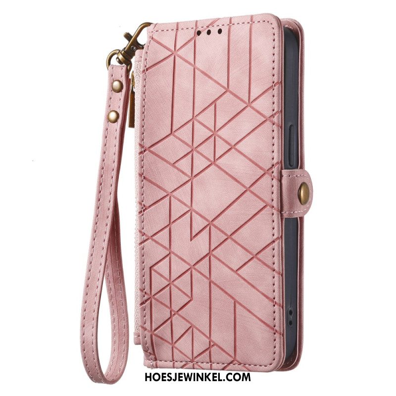 Folio-hoesje Xiaomi Redmi Note 14 Pro Plus 5g Portemonnee Met Geometrische Lijnen