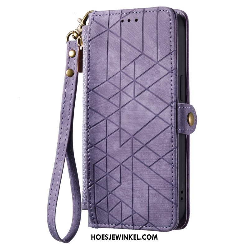 Folio-hoesje Xiaomi Redmi Note 14 Pro Plus 5g Portemonnee Met Geometrische Lijnen