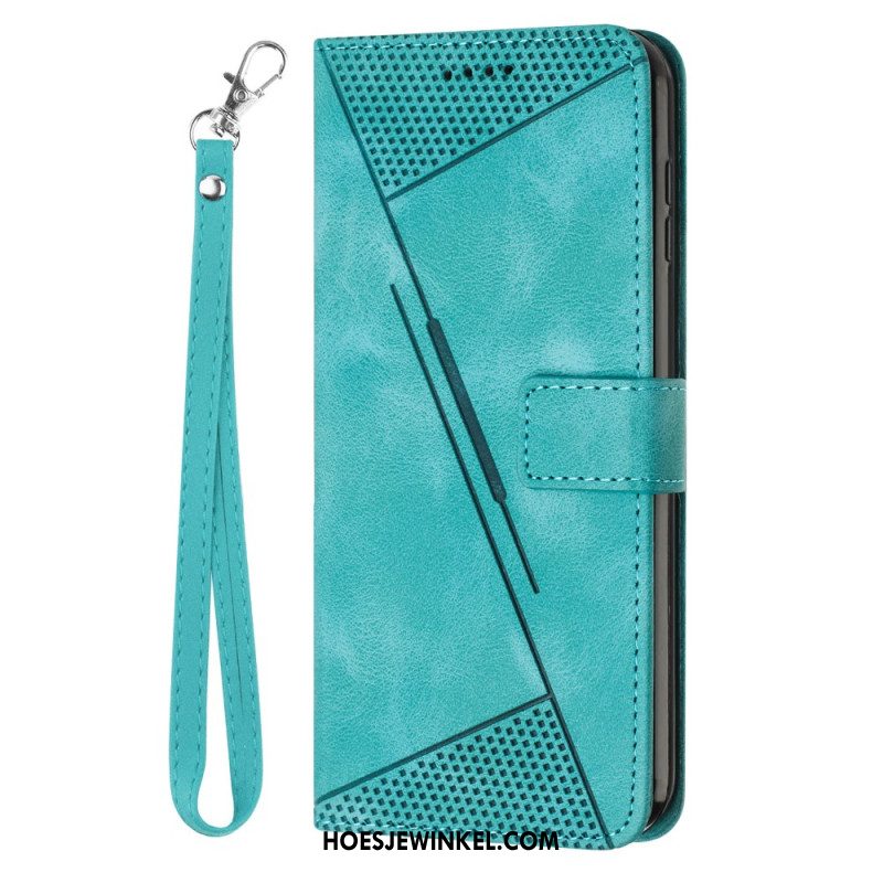 Folio-hoesje Xiaomi Redmi Note 14 Pro Plus 5g Telefoonhoesje Lijnen Met Suède-effect