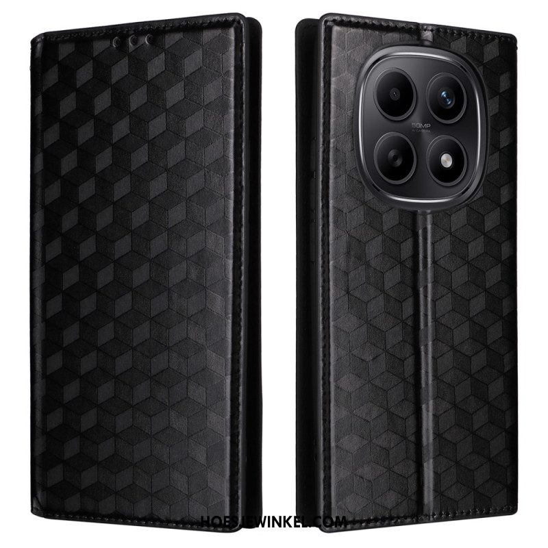 Folio-hoesje Xiaomi Redmi Note 15 5g Telefoonhoesje Gegraveerd Diamantpatroon