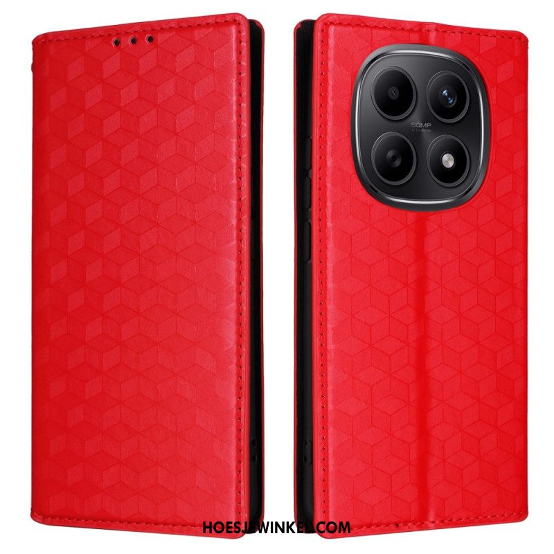 Folio-hoesje Xiaomi Redmi Note 15 5g Telefoonhoesje Gegraveerd Diamantpatroon