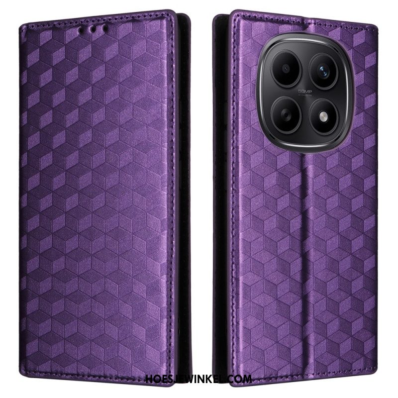 Folio-hoesje Xiaomi Redmi Note 15 5g Telefoonhoesje Gegraveerd Diamantpatroon