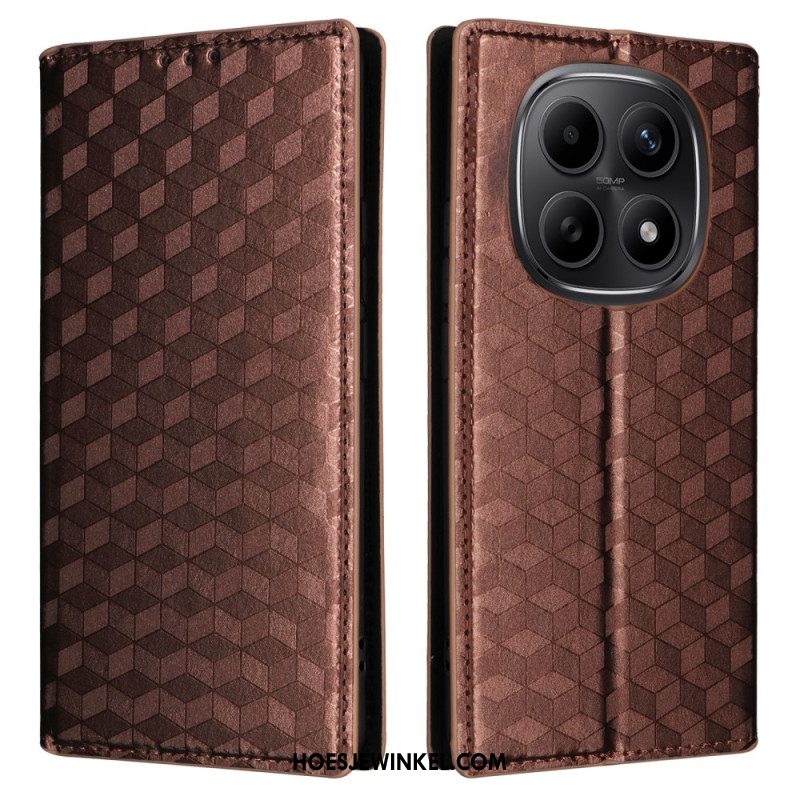 Folio-hoesje Xiaomi Redmi Note 15 5g Telefoonhoesje Gegraveerd Diamantpatroon