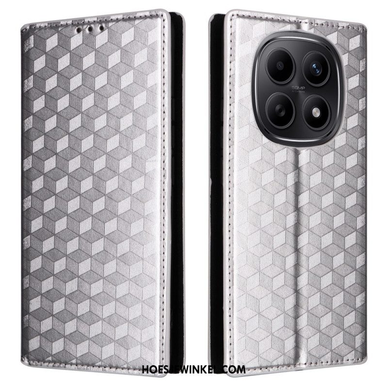 Folio-hoesje Xiaomi Redmi Note 15 5g Telefoonhoesje Gegraveerd Diamantpatroon