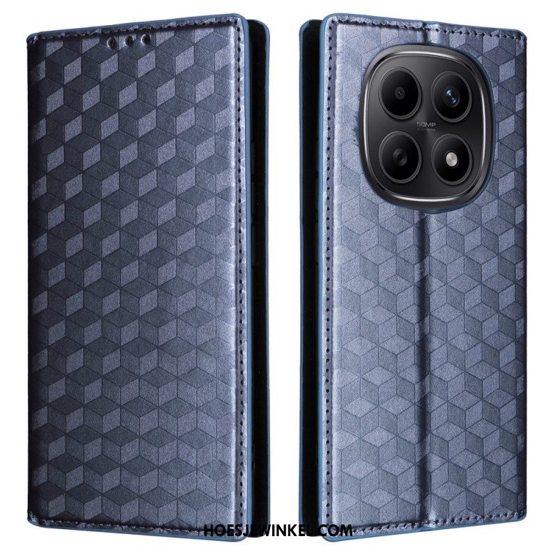 Folio-hoesje Xiaomi Redmi Note 15 5g Telefoonhoesje Gegraveerd Diamantpatroon