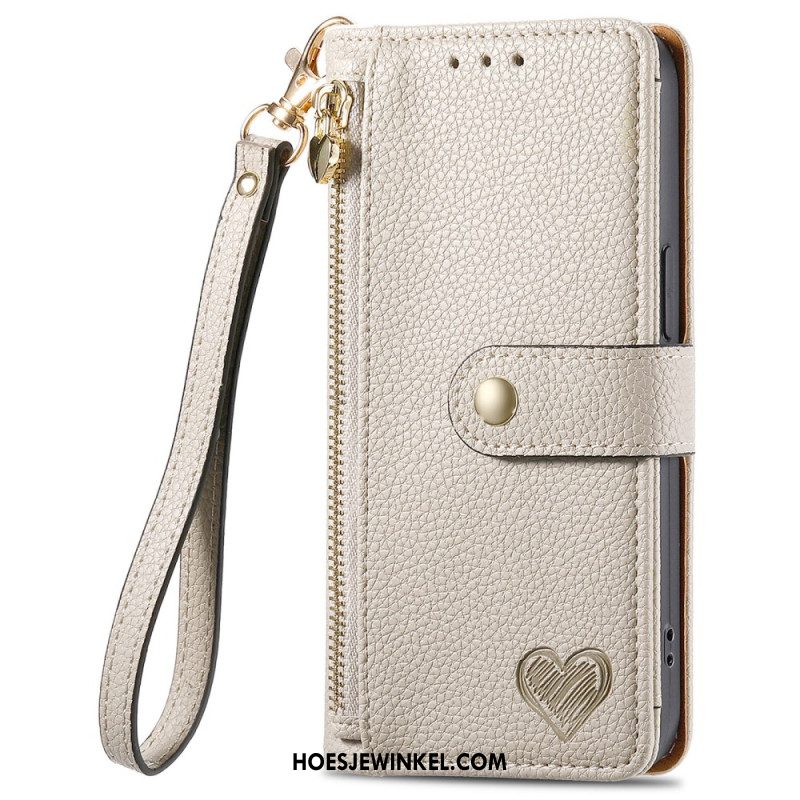 Folio-hoesje Xiaomi Redmi Note 15 Pro Plus 5g Telefoonhoesje Rfid-blokkerend Hartontwerp