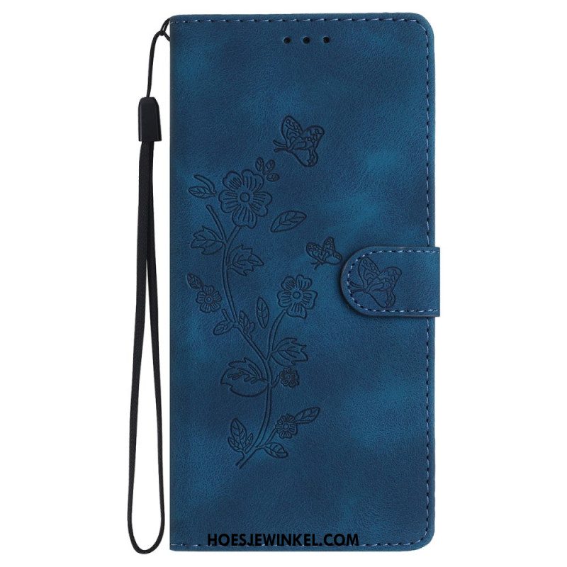 Folio-hoesje iPhone 16 Pro Telefoonhoesje Bloemenmotiefprint