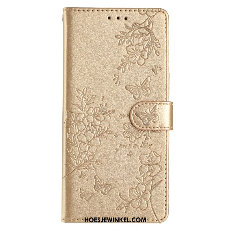 Folio-hoesje iPhone 16 Telefoonhoesje Patroon Met Bloemenvlinders