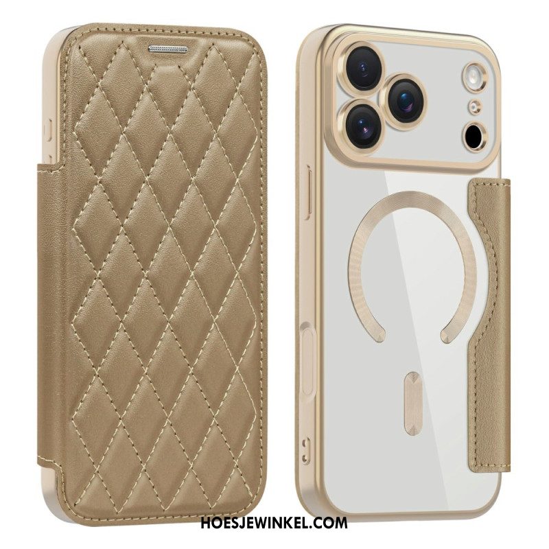 Folio-hoesje iPhone 17 Pro Max Magsafe-compatibel Gewatteerd Bescherming Hoesje