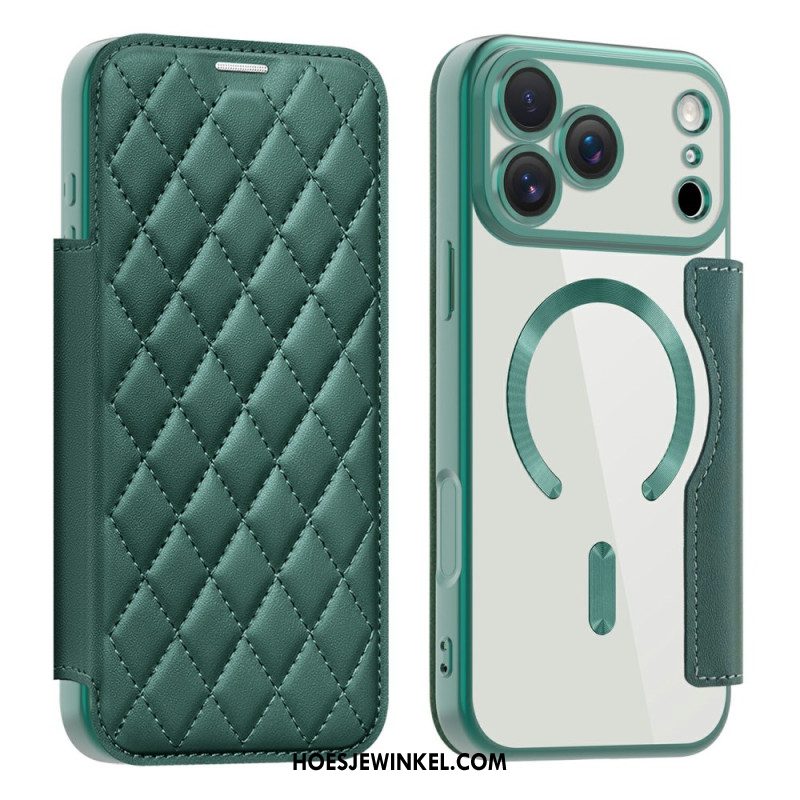 Folio-hoesje iPhone 17 Pro Max Magsafe-compatibel Gewatteerd Bescherming Hoesje