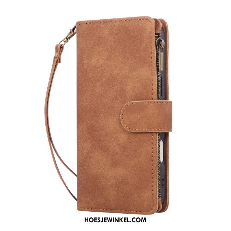 Folio-hoesje iPhone 17 Pro Max Portemonnee Met Suède-effect