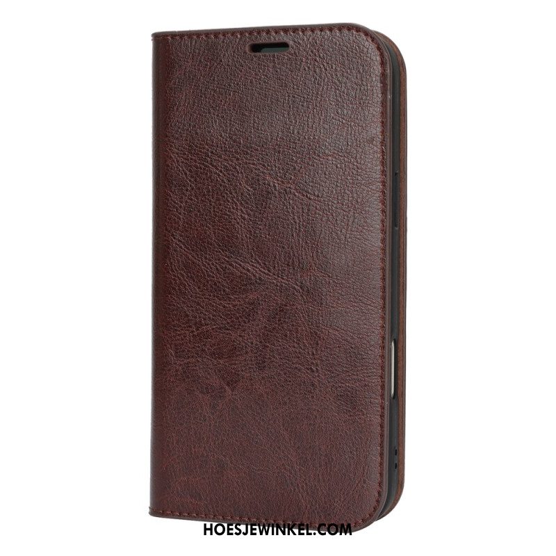 Folio-hoesje iPhone 17 Pro Max Telefoonhoesje Echt Leer