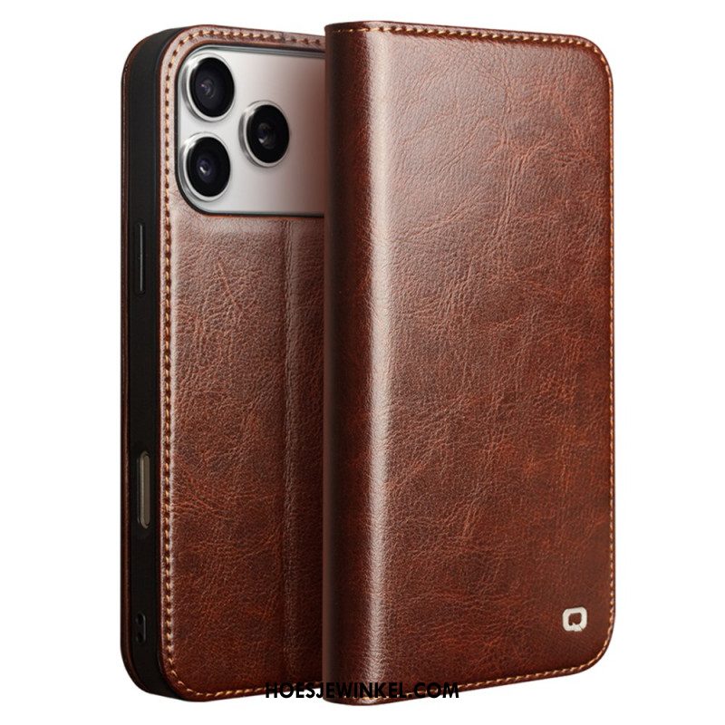 Folio-hoesje iPhone 17 Pro Vintage Qialino Bescherming Hoesje