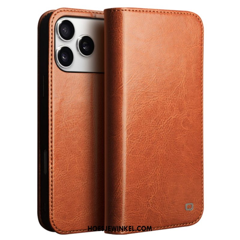 Folio-hoesje iPhone 17 Pro Vintage Qialino Bescherming Hoesje