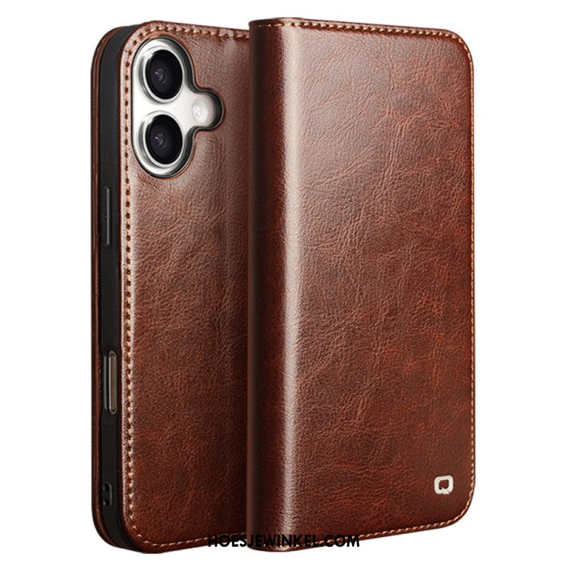 Folio-hoesje iPhone 17 Qialino Leren Portemonnee
