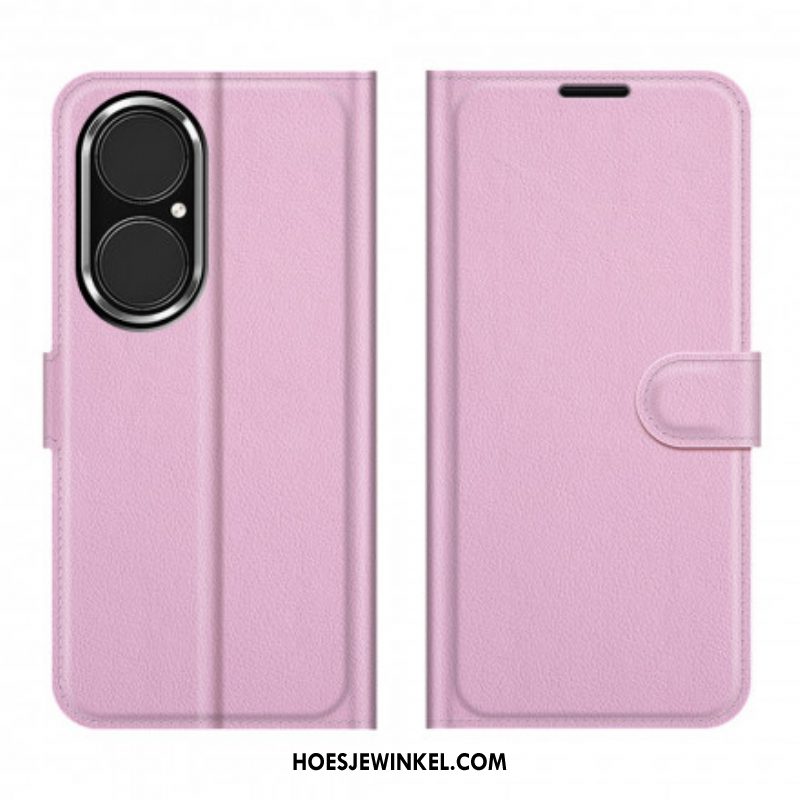 Folio-hoesje voor Huawei P50 Klassieke Litchi Lederen Stijl