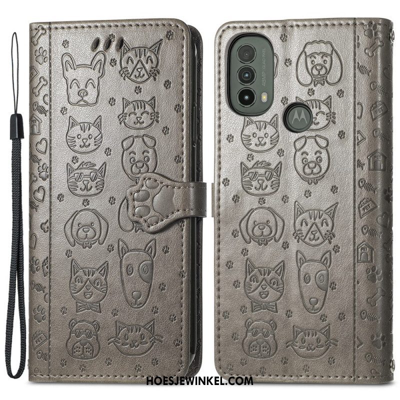 Folio-hoesje voor Moto E40 / E30 / E20 Geanimeerde Dieren