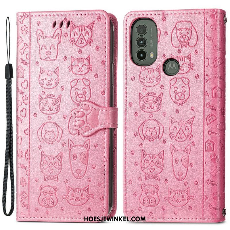 Folio-hoesje voor Moto E40 / E30 / E20 Geanimeerde Dieren