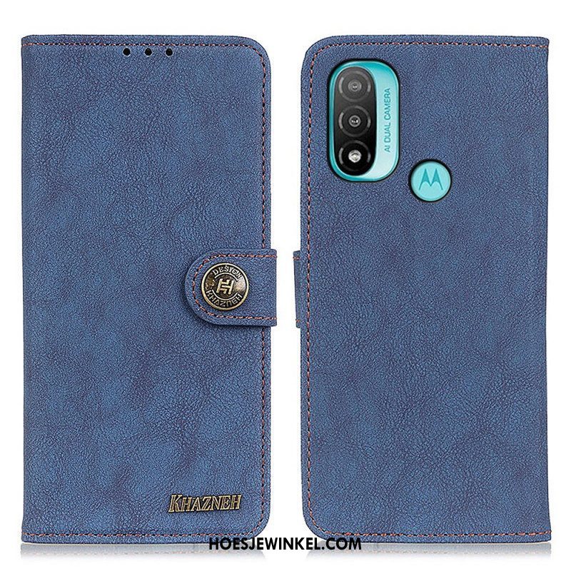 Folio-hoesje voor Moto E40 / E30 / E20 Khazneh Retro Splitleer