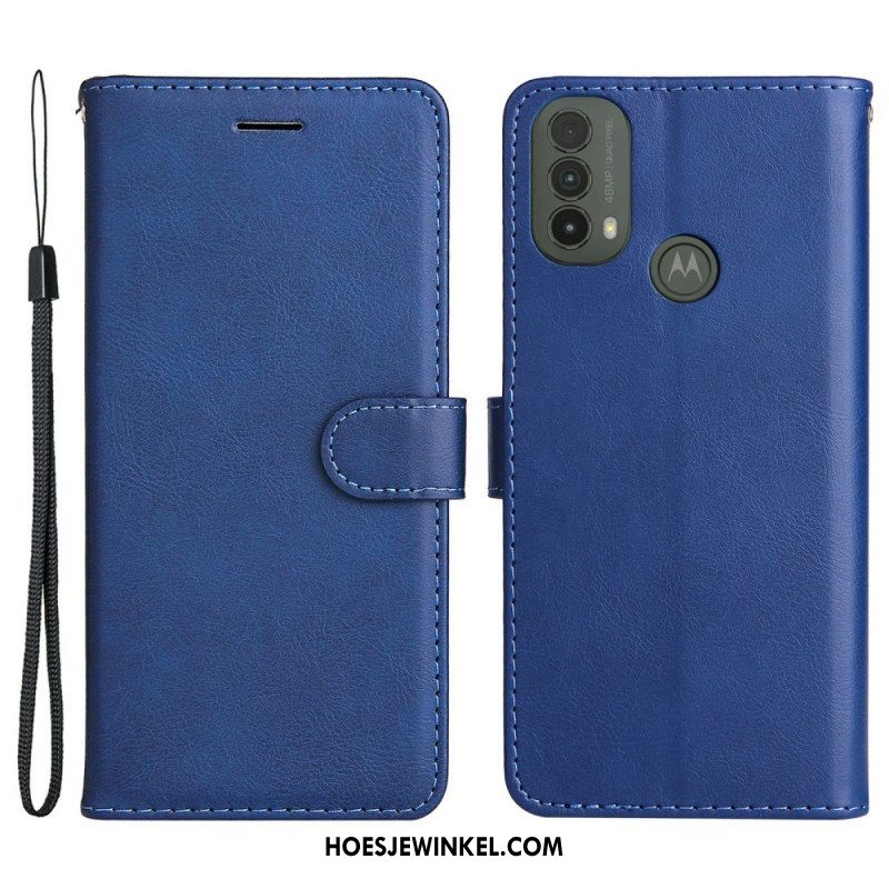 Folio-hoesje voor Moto E40 / E30 / E20 Met Ketting Strappy Leereffect