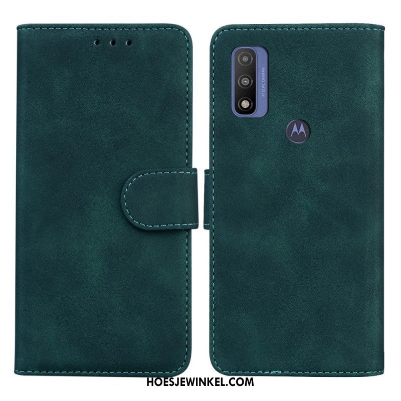 Folio-hoesje voor Moto E40 / E30 / E20 Monochroom Leereffect