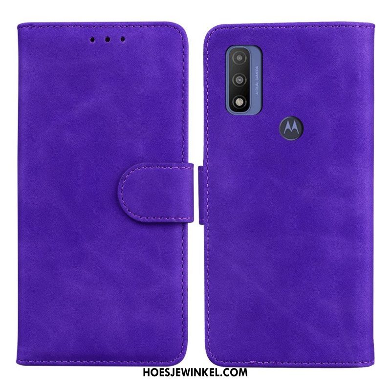 Folio-hoesje voor Moto E40 / E30 / E20 Monochroom Leereffect