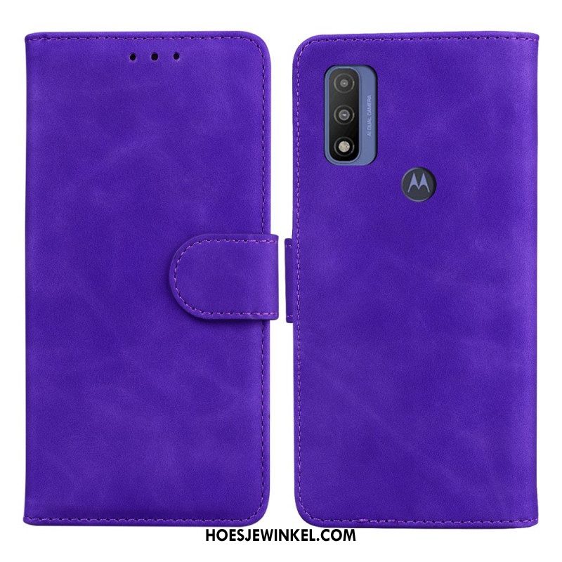 Folio-hoesje voor Moto E40 / E30 / E20 Monochroom Leereffect