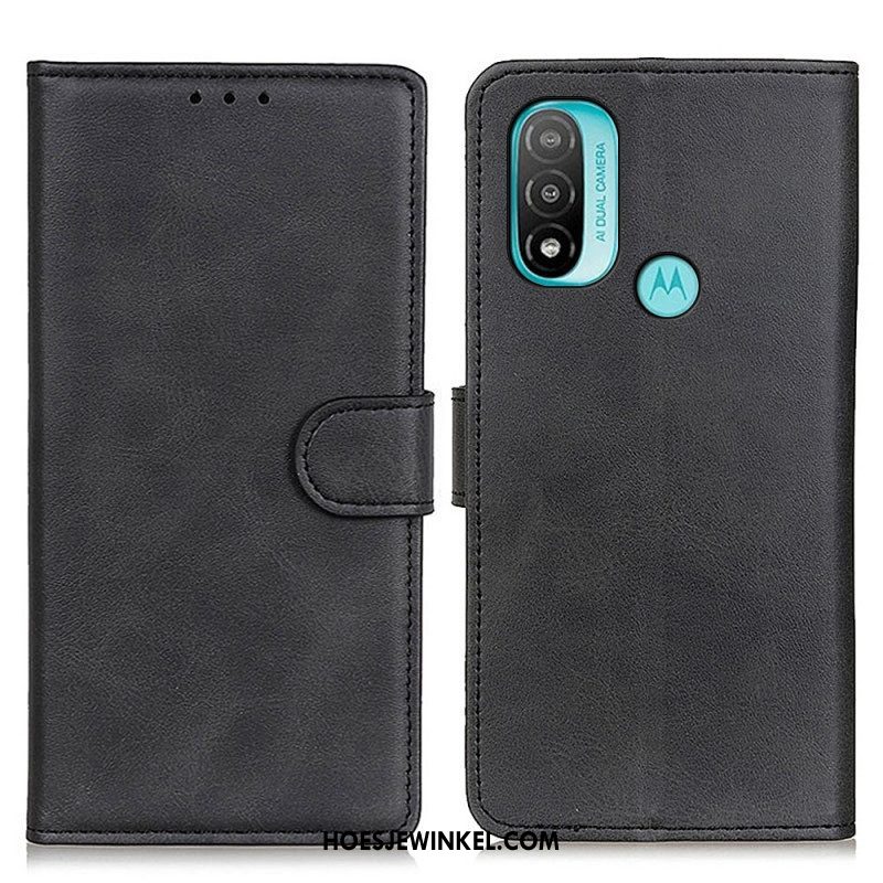 Folio-hoesje voor Moto E40 / E30 / E20 Retro Mat Leereffect