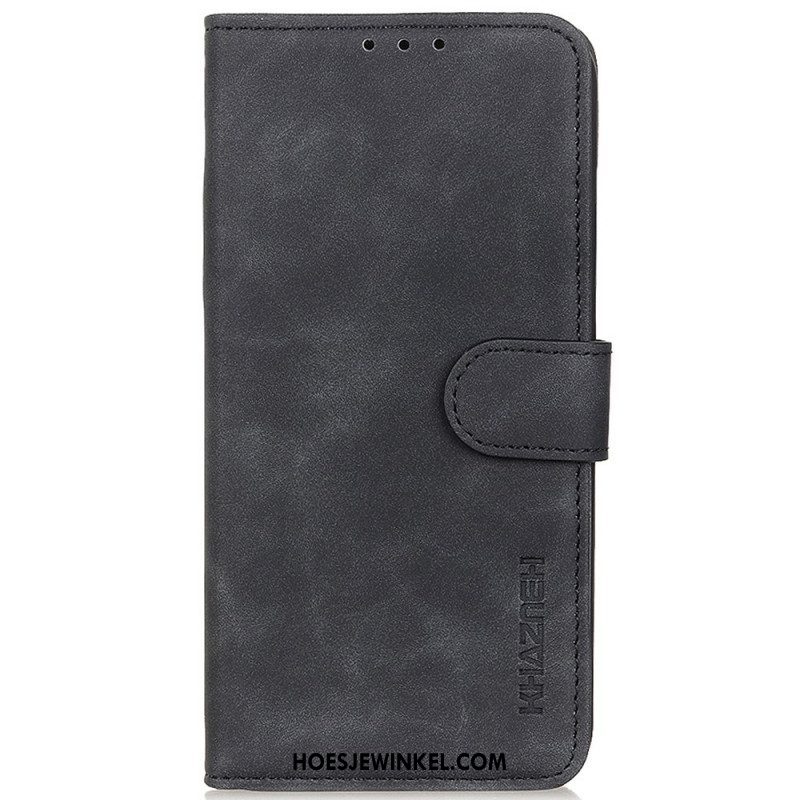 Folio-hoesje voor Moto G200 5G Khazneh Vintage Leereffect