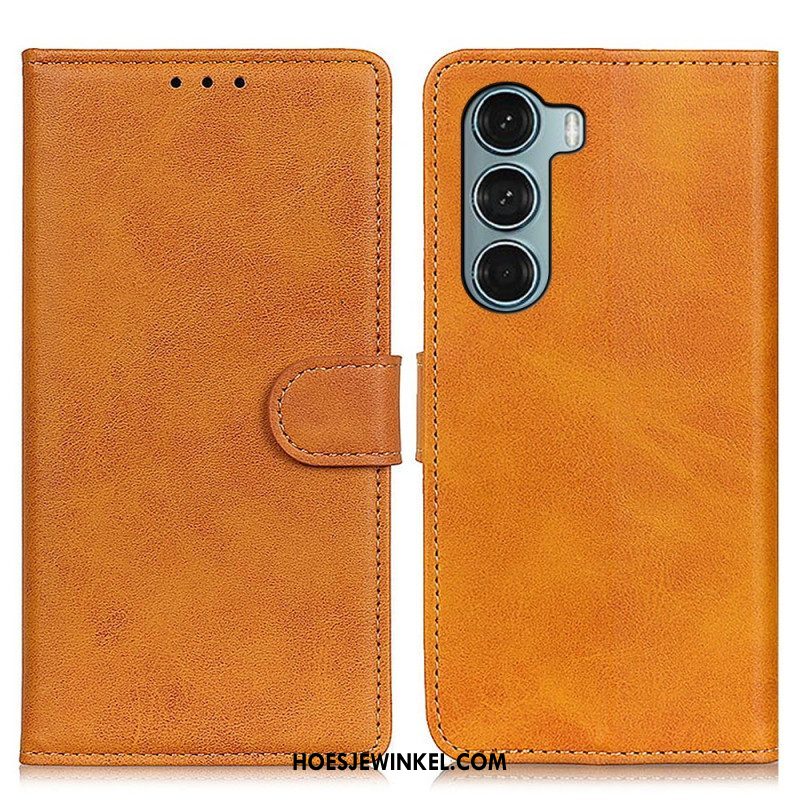 Folio-hoesje voor Moto G200 5G Retro Mat Leereffect