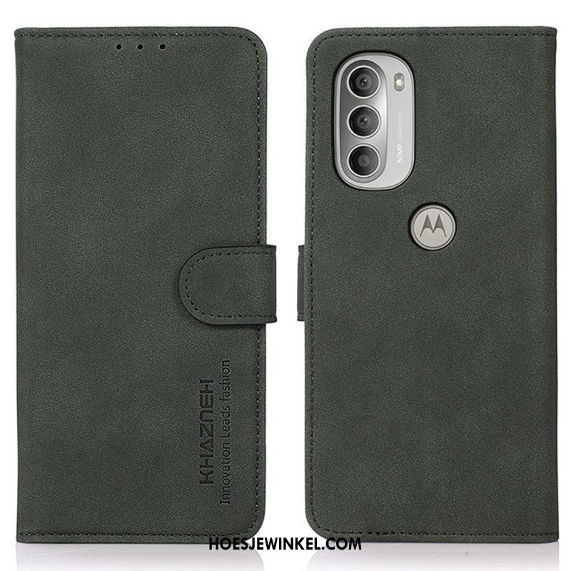 Folio-hoesje voor Moto G51 5G Khazneh Modieus Leereffect