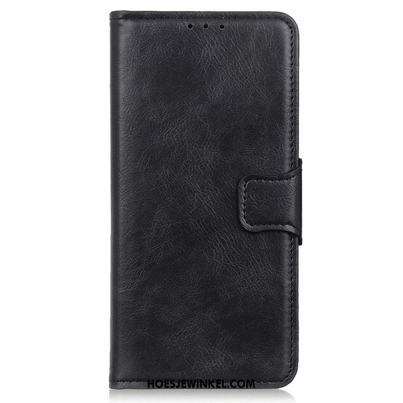 Folio-hoesje voor Moto G71 5G Omkeerbare Sluiting Met Leereffect